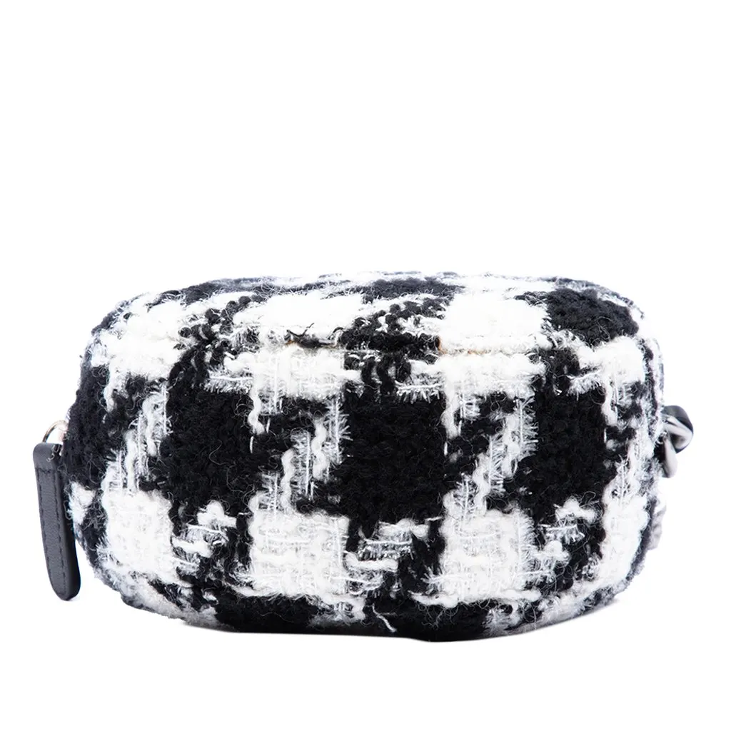 Chanel Tweed 19 Round Clutch with Chain and Coin Purse White Tweed Good - Inside View