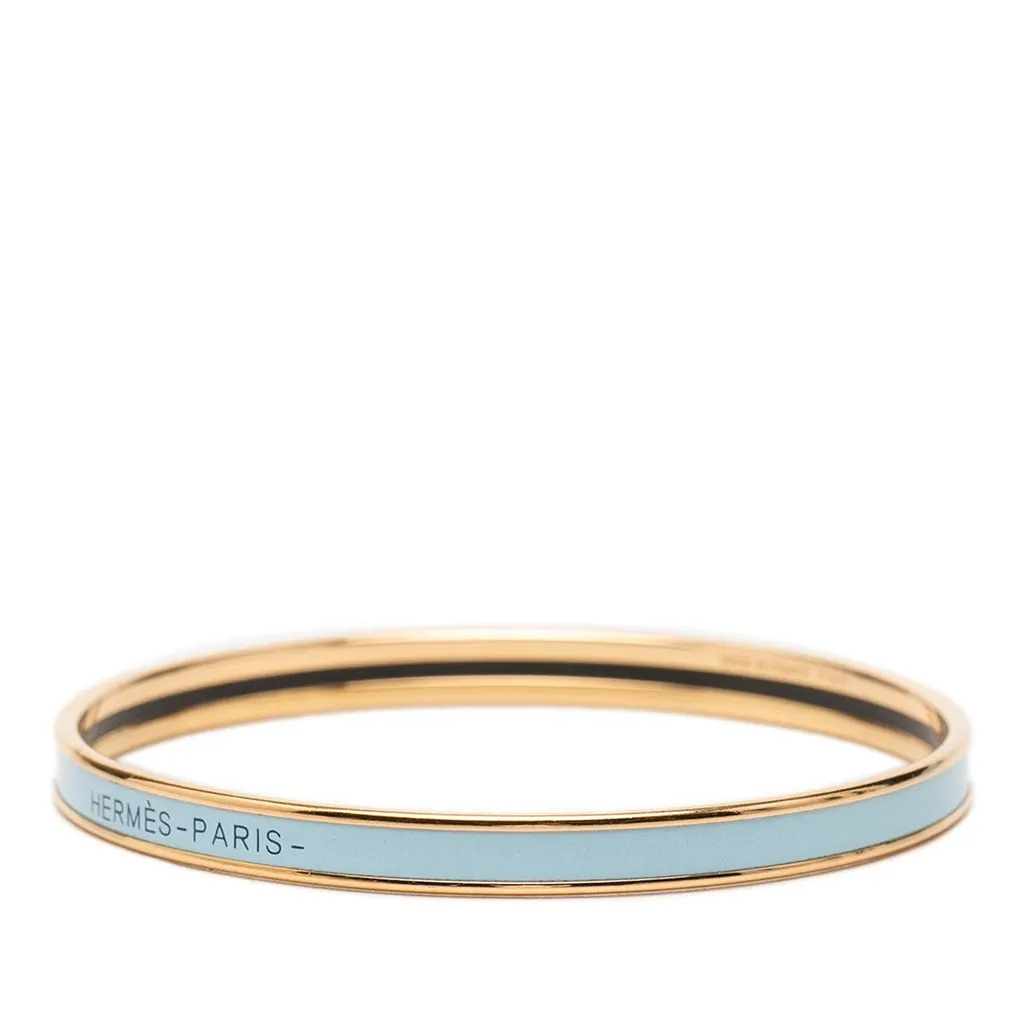 Hermès Extra Narrow Enamel Uni Bangle 62 Blue Very good - Back View