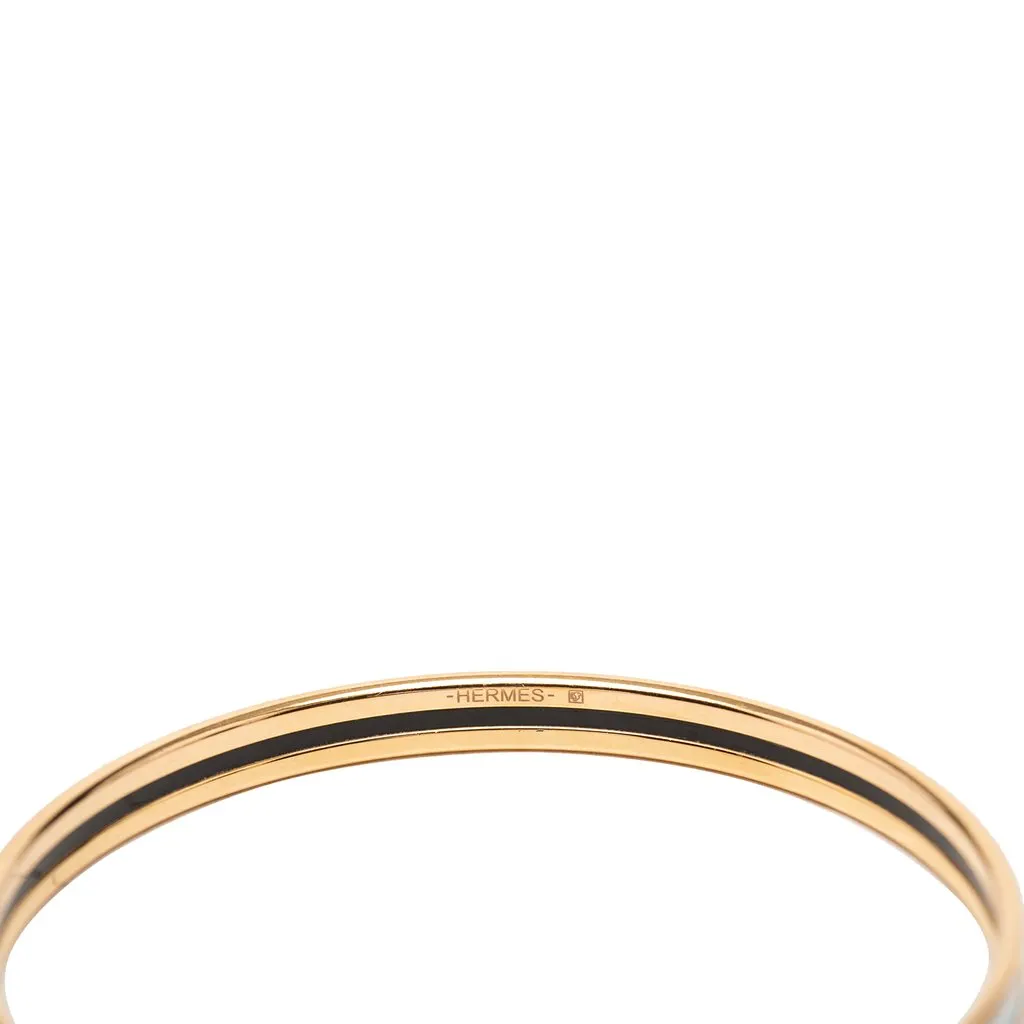 Hermès Extra Narrow Enamel Uni Bangle 62 Blue Very good - Model View