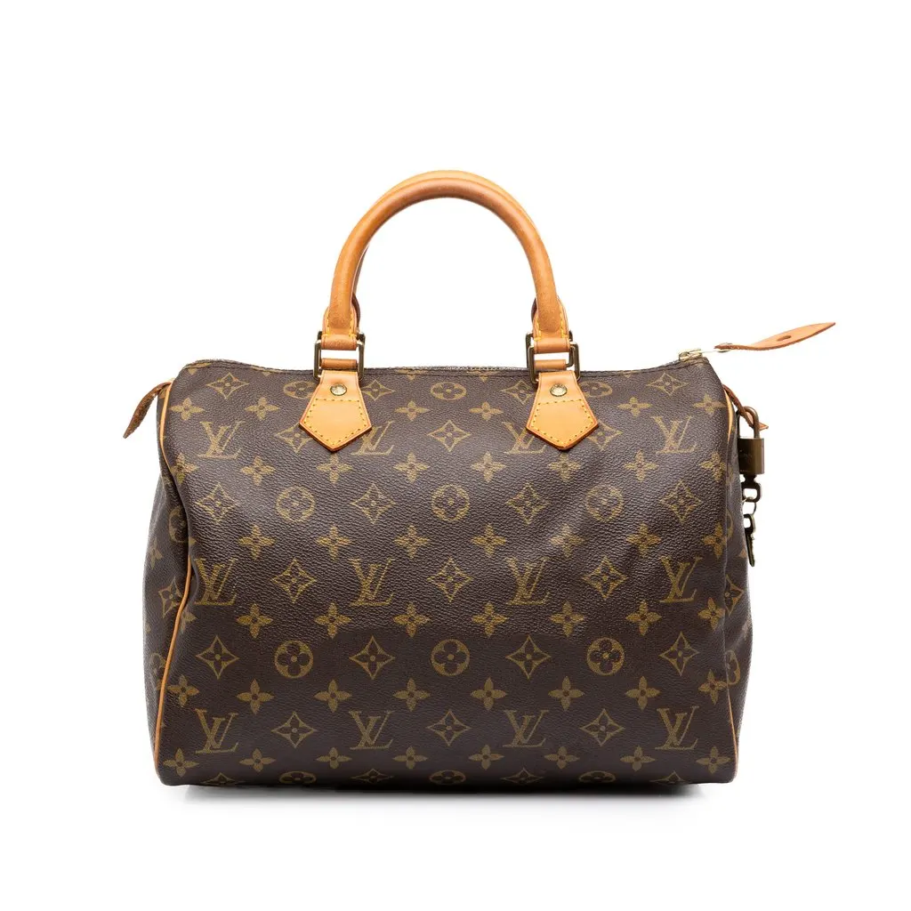 Louis Vuitton Monogram Speedy 30 Brown Canvas Good - Front View