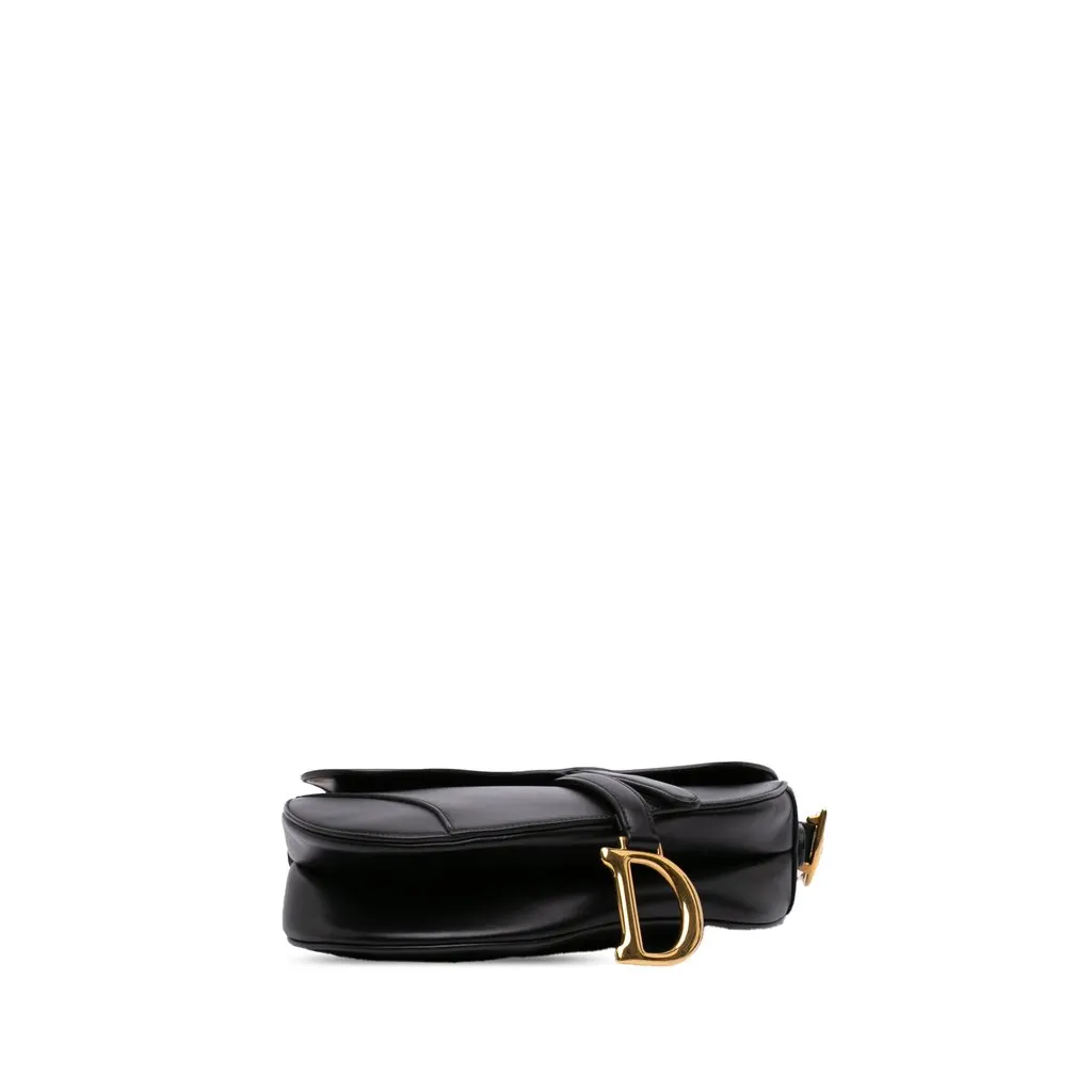 Dior Smooth Calfskin Saddle Bag Black Leather Very good - Inside View