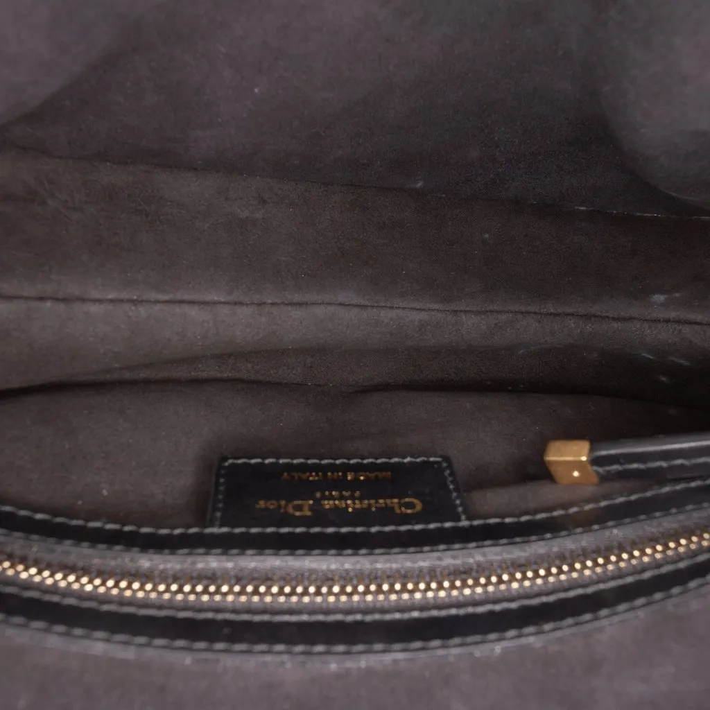 Dior Smooth Calfskin Saddle Bag Black Leather Very good - Model View