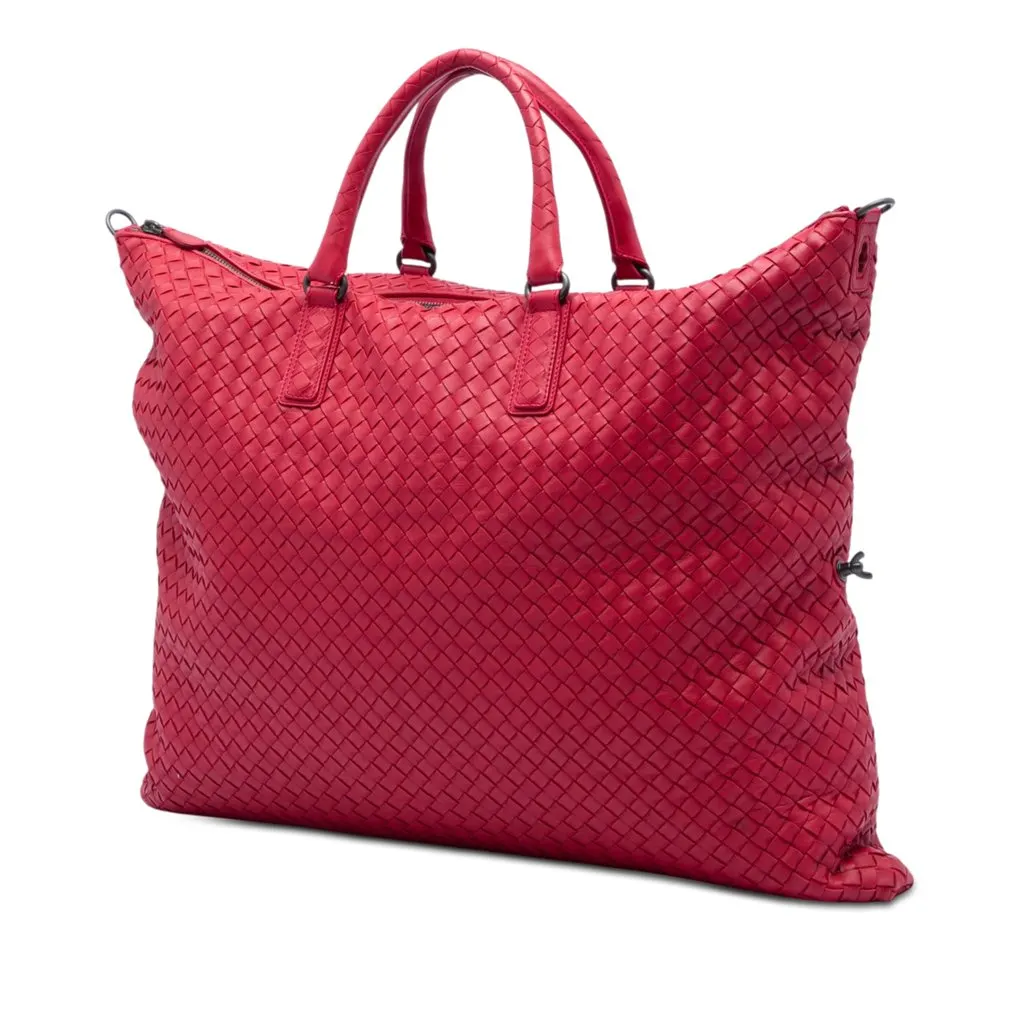 Bottega Veneta Maxi Nappa Intrecciato Convertible Tote Red Leather Very good - Back View