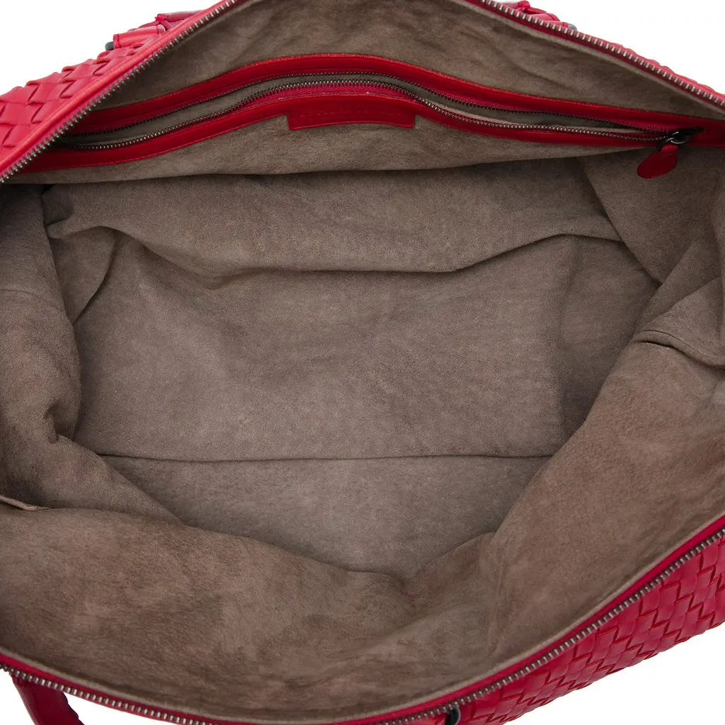 Bottega Veneta Maxi Nappa Intrecciato Convertible Tote Red Leather Very good - Model View