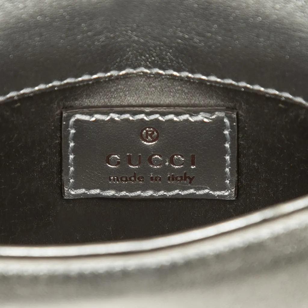 Gucci Nano Metallic Calfskin 1947 Bamboo Top Handle Bag Silver Leather Very good - Box View