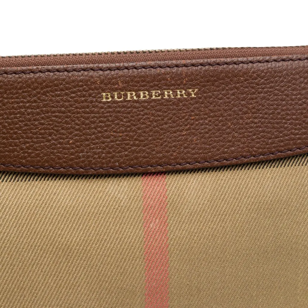 Burberry House Check Canvas Derby Peyton Crossbody Brown Canvas Very good - Box View