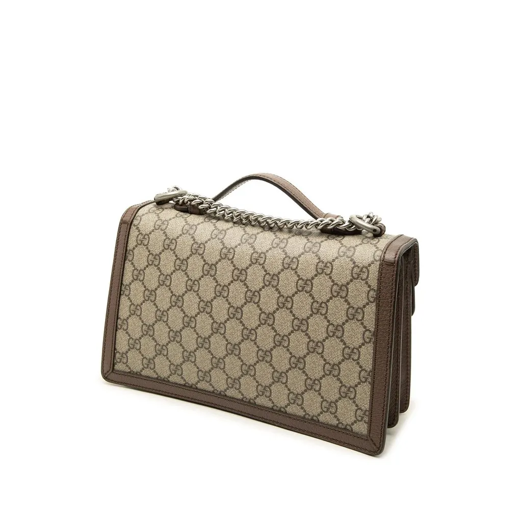 Gucci GG Supreme Dionysus Top Handle Bag Beige Canvas Good - Back View