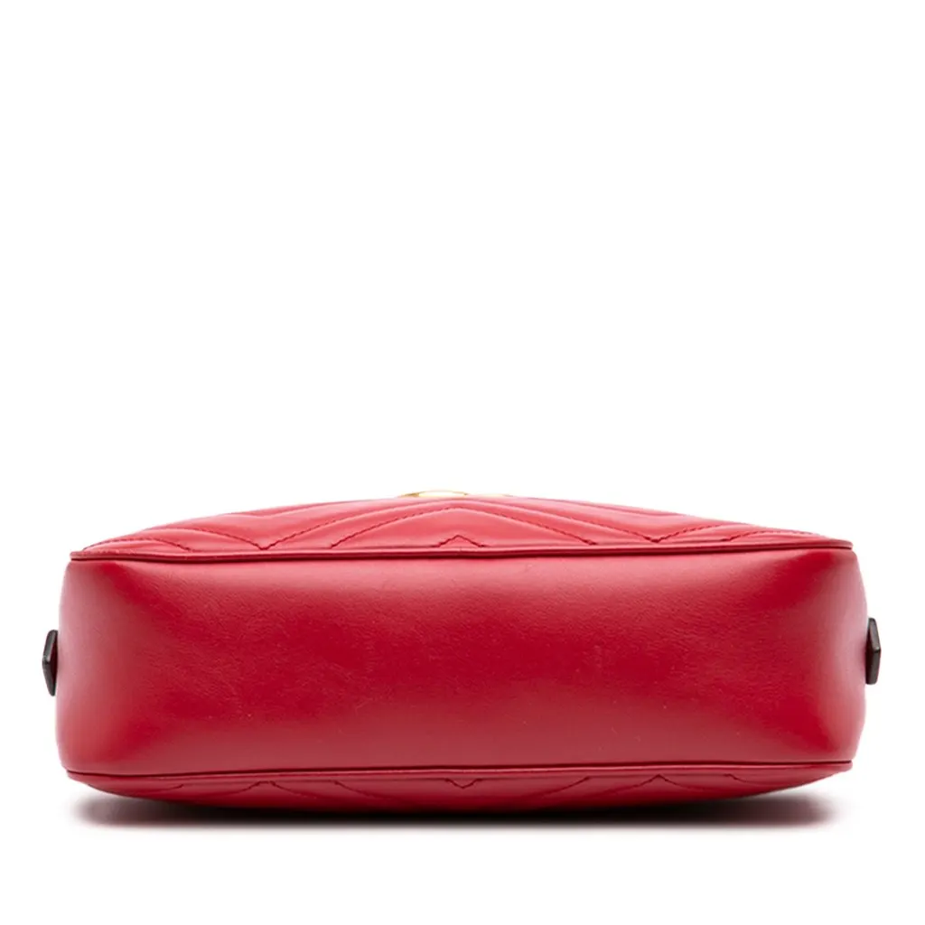 Gucci Small GG Marmont Matelasse Leather Crossbody Red Leather Very good - Inside View