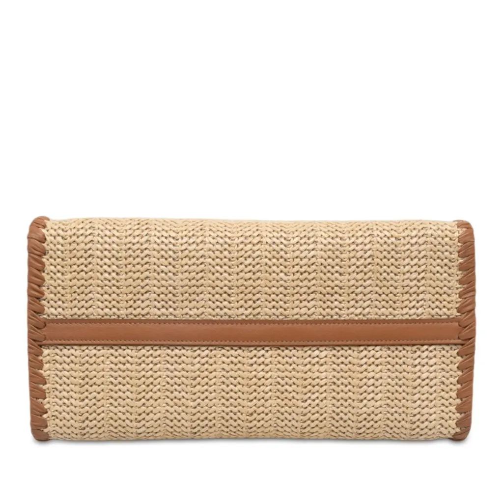 Prada Raffia and City Calf Whipstitch Paradigme Satchel Beige Rattan Very good - Inside View