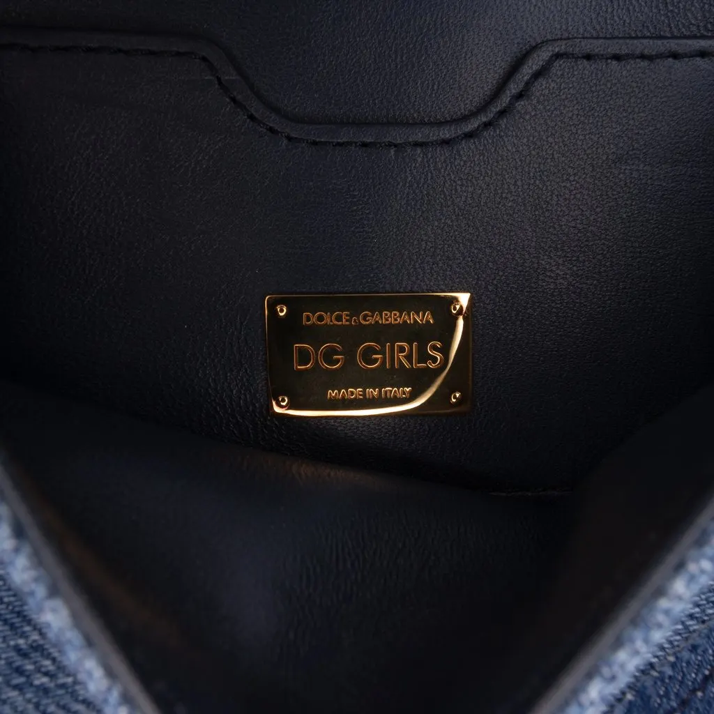 Dolce & Gabbana Denim DG Girls Crossbody Blue Very good - Box View