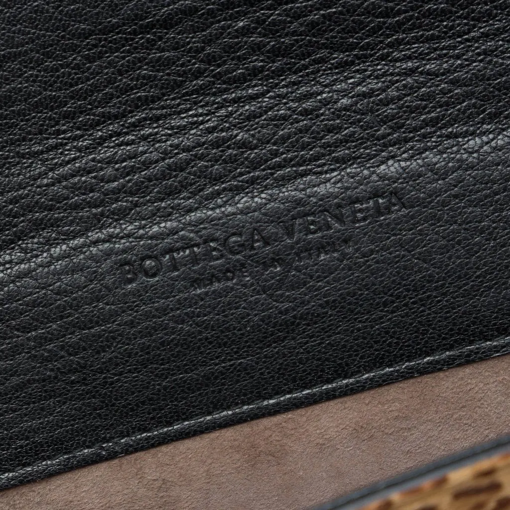 Bottega Veneta Leopard Printed Pony Hair Glass Shoulder Bag Brown Leather Very good - Box View