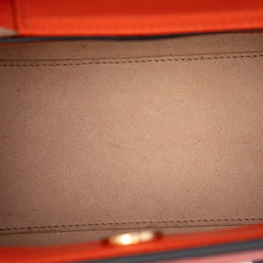 Gucci Mini Calfskin Bamboo Diana Satchel Orange Leather Good - Model View