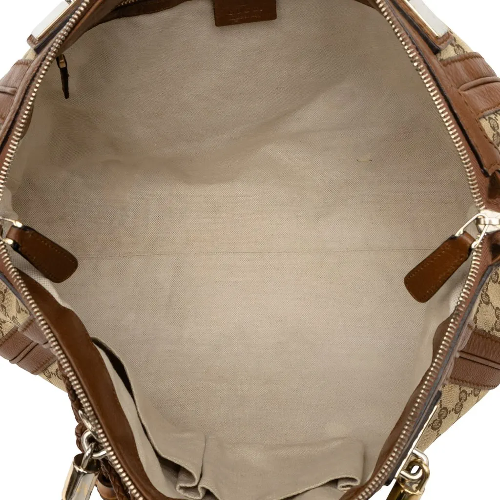 Gucci GG Canvas Bella Convertible Tote Beige Canvas Good - Model View
