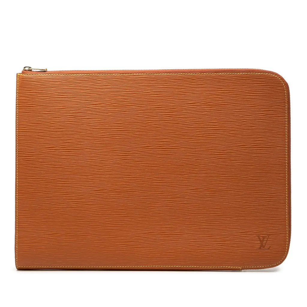 Louis Vuitton Epi Poche Document Brown Leather Very good - Front View