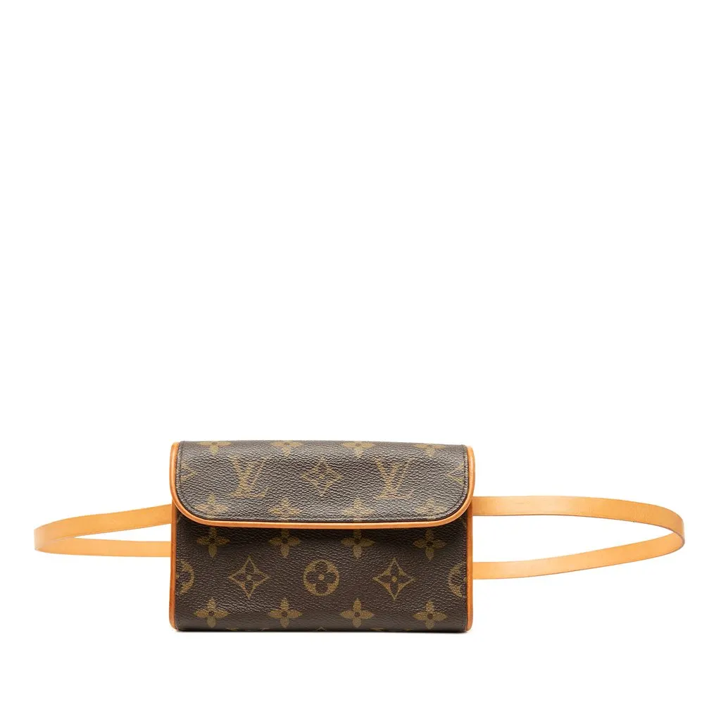 Louis Vuitton Monogram Pochette Florentine Brown Canvas Very good - Front View