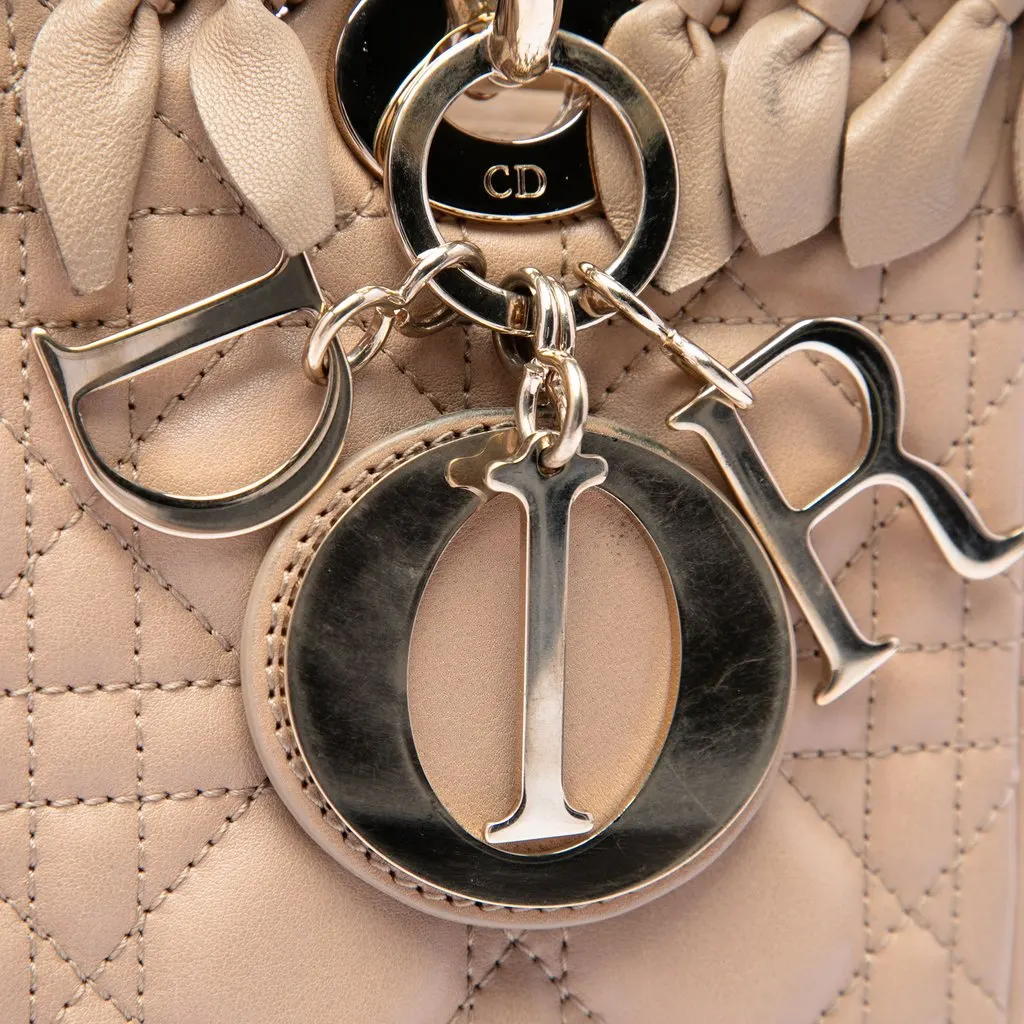 Dior Medium Lambskin Cannage Bow Lady Dior Brown Leather Very good - Box View