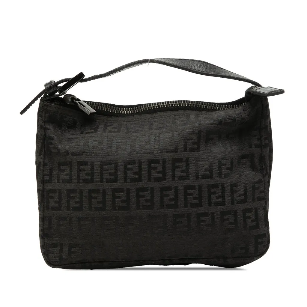 Fendi Zucchino Canvas Handbag Grey Very good - Front View