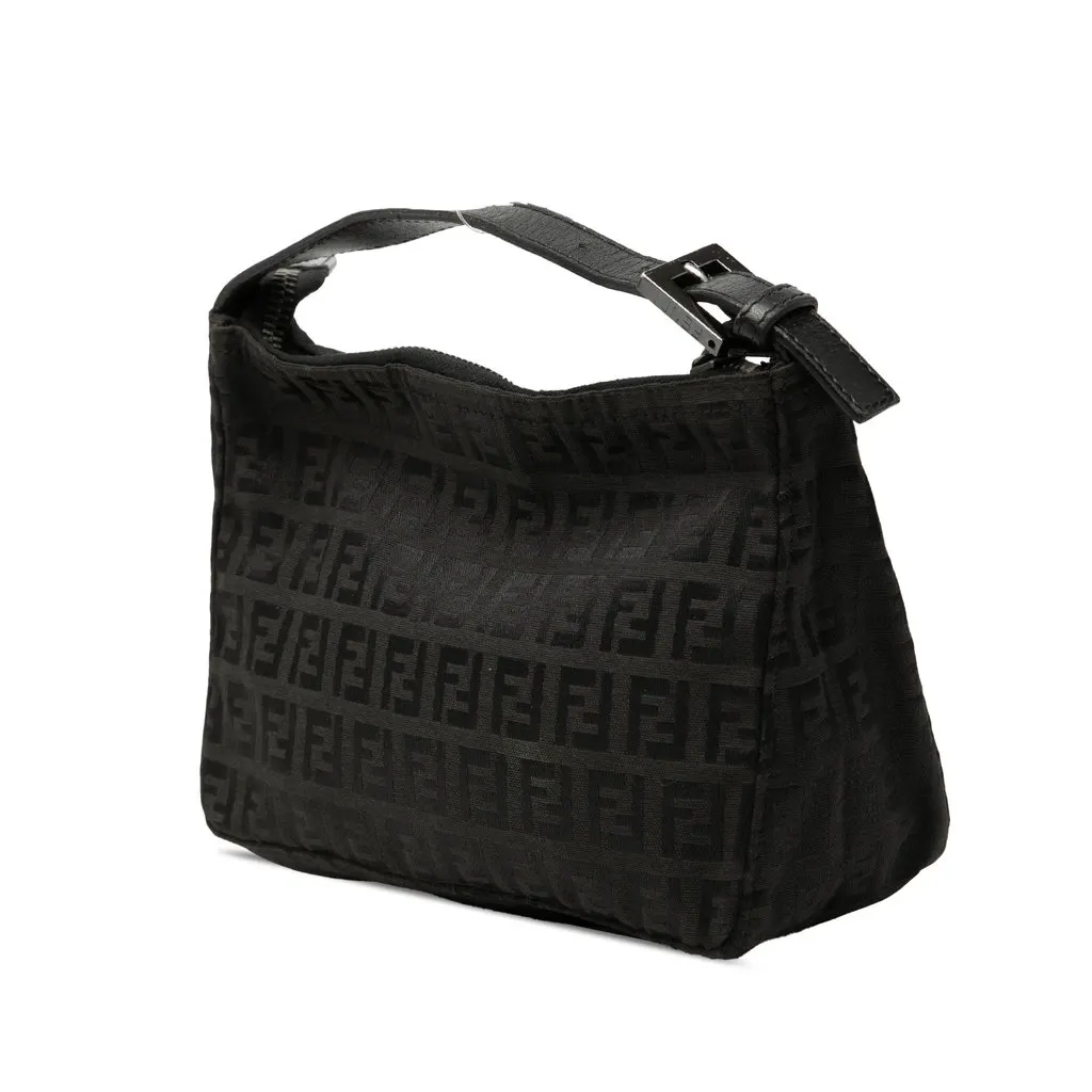 Fendi Zucchino Canvas Handbag Grey Very good - Back View