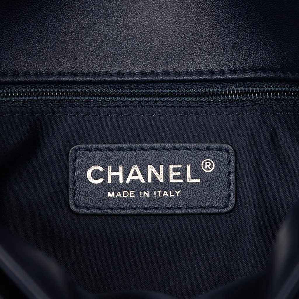 Chanel Jumbo Patent 3 Accordion Flap Blue Leather Very good - Box View