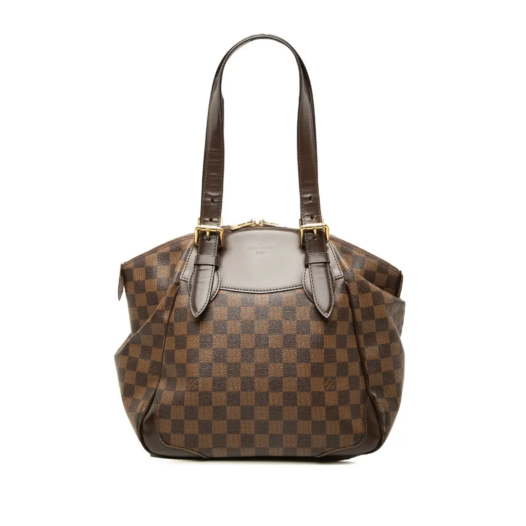 Louis Vuitton Damier Ebene Verona MM Brown Canvas Good - Front View