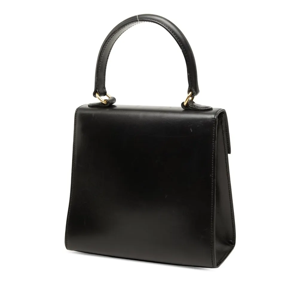Celine Leather Top Handle Bag Black Leather Very good - Back View