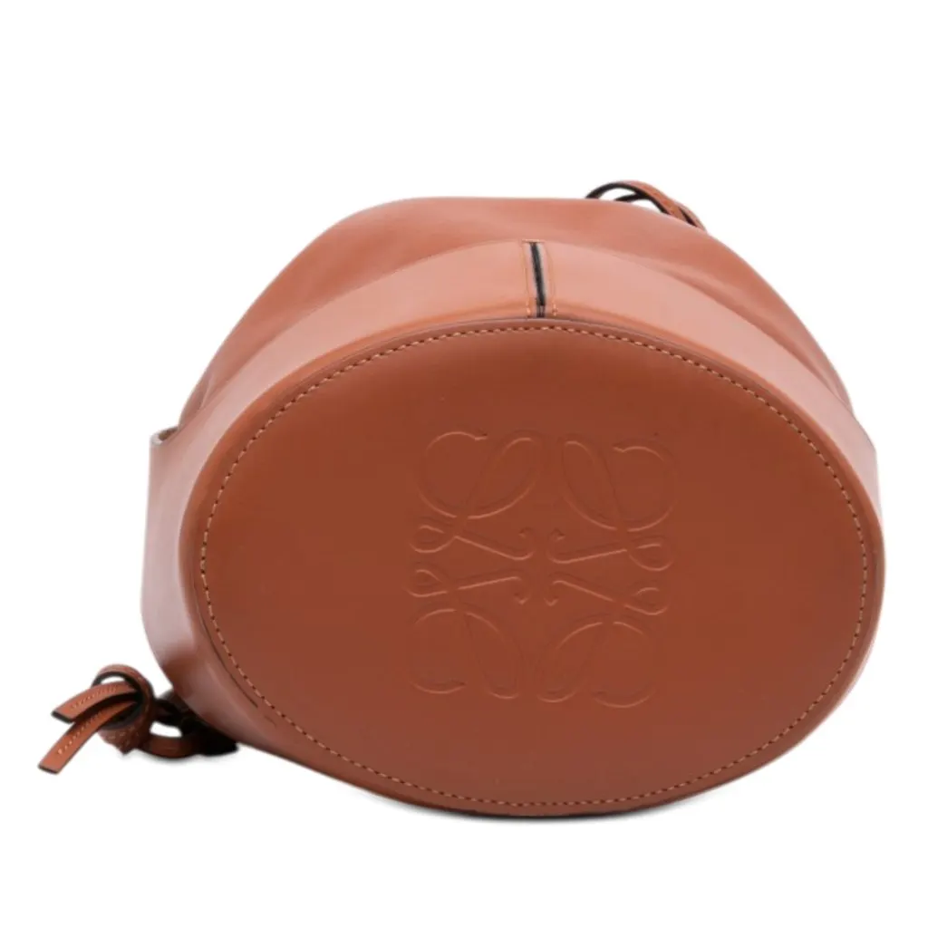LOEWE Small Leather Balloon Bucket Bag Brown Leather Very good - Inside View