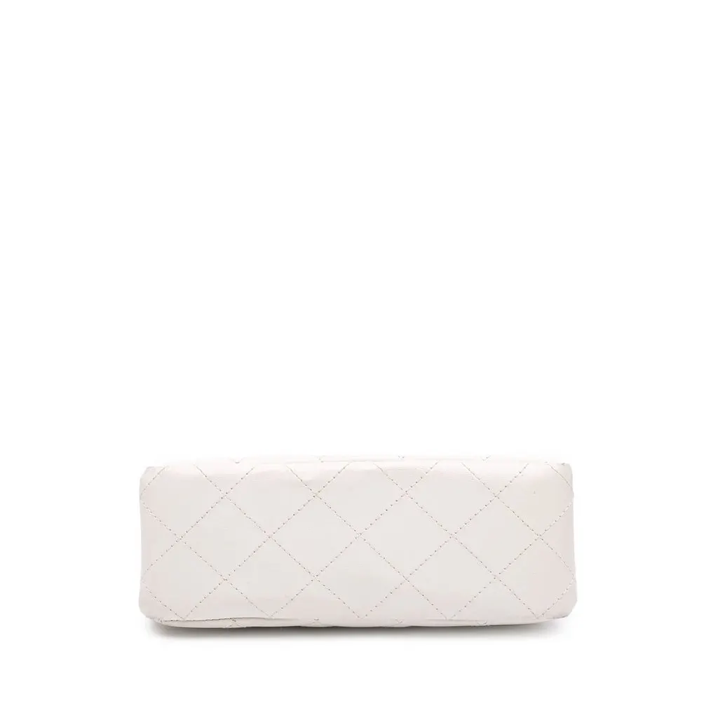 Chanel CC Quilted Lambskin Shoulder Bag White Leather Good - Inside View