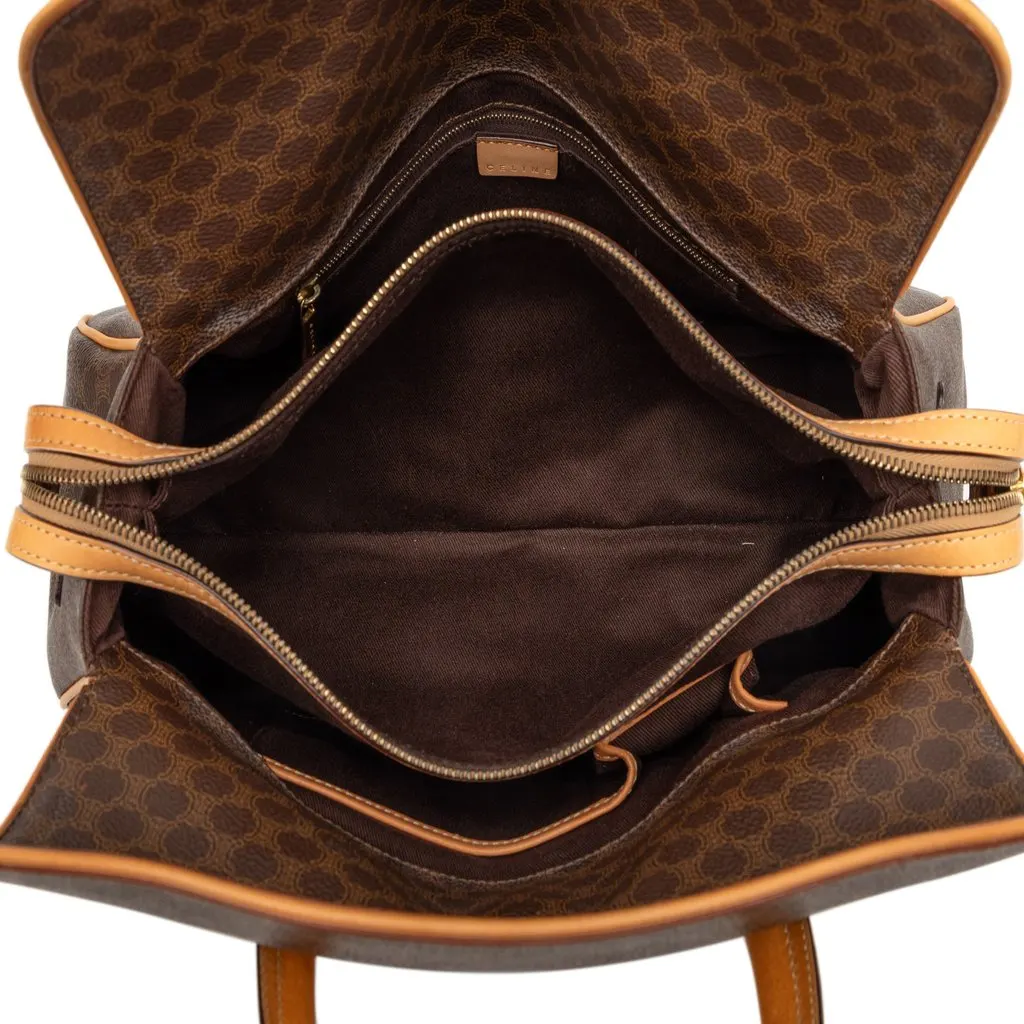 Celine Macadam Coated Canvas Handbag Brown Very good - Model View