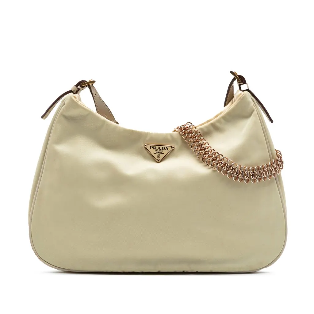 Prada Tessuto Chain Shoulder Bag Brown Very good - Front View