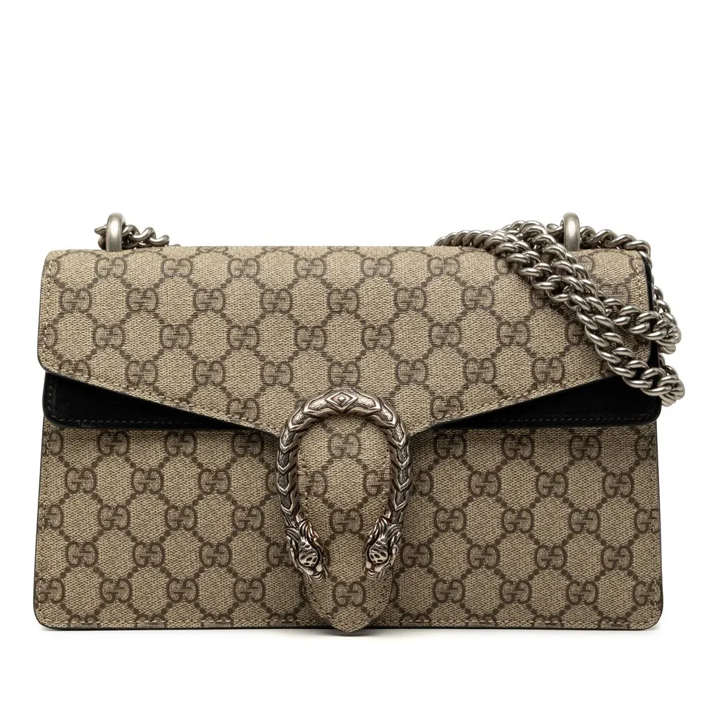 Gucci Medium GG Supreme Dionysus Shoulder Bag Beige Very good - Front View