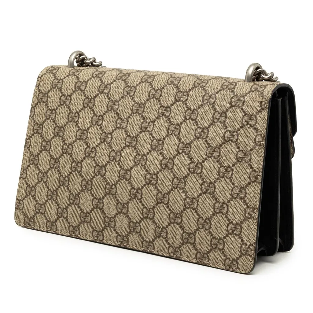 Gucci Medium GG Supreme Dionysus Shoulder Bag Beige Very good - Back View