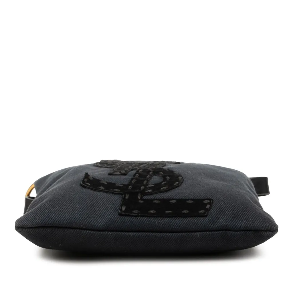 Saint Laurent Denim Monogram Kahala Crossbody Black Denim Very good - Inside View