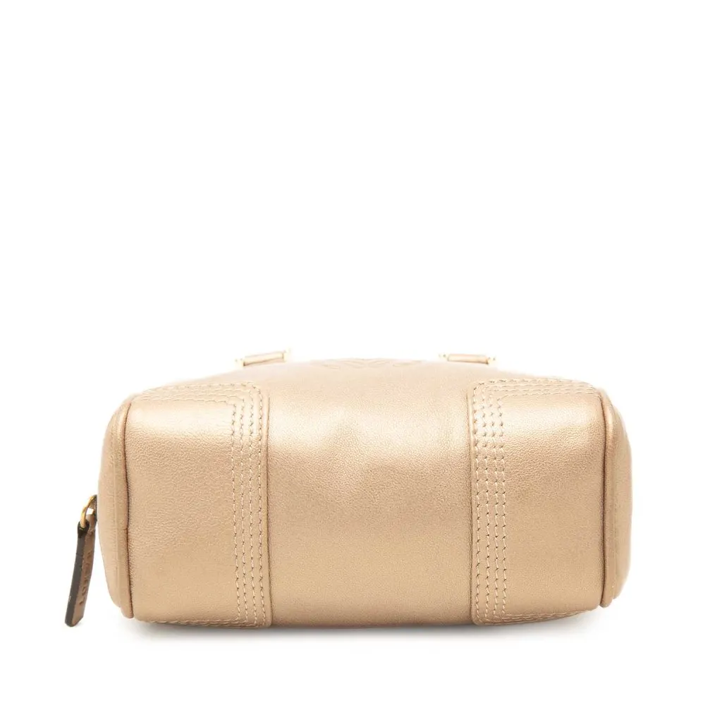 LOEWE Micro Metallic Leather Amazona Satchel Gold Leather Very good - Inside View