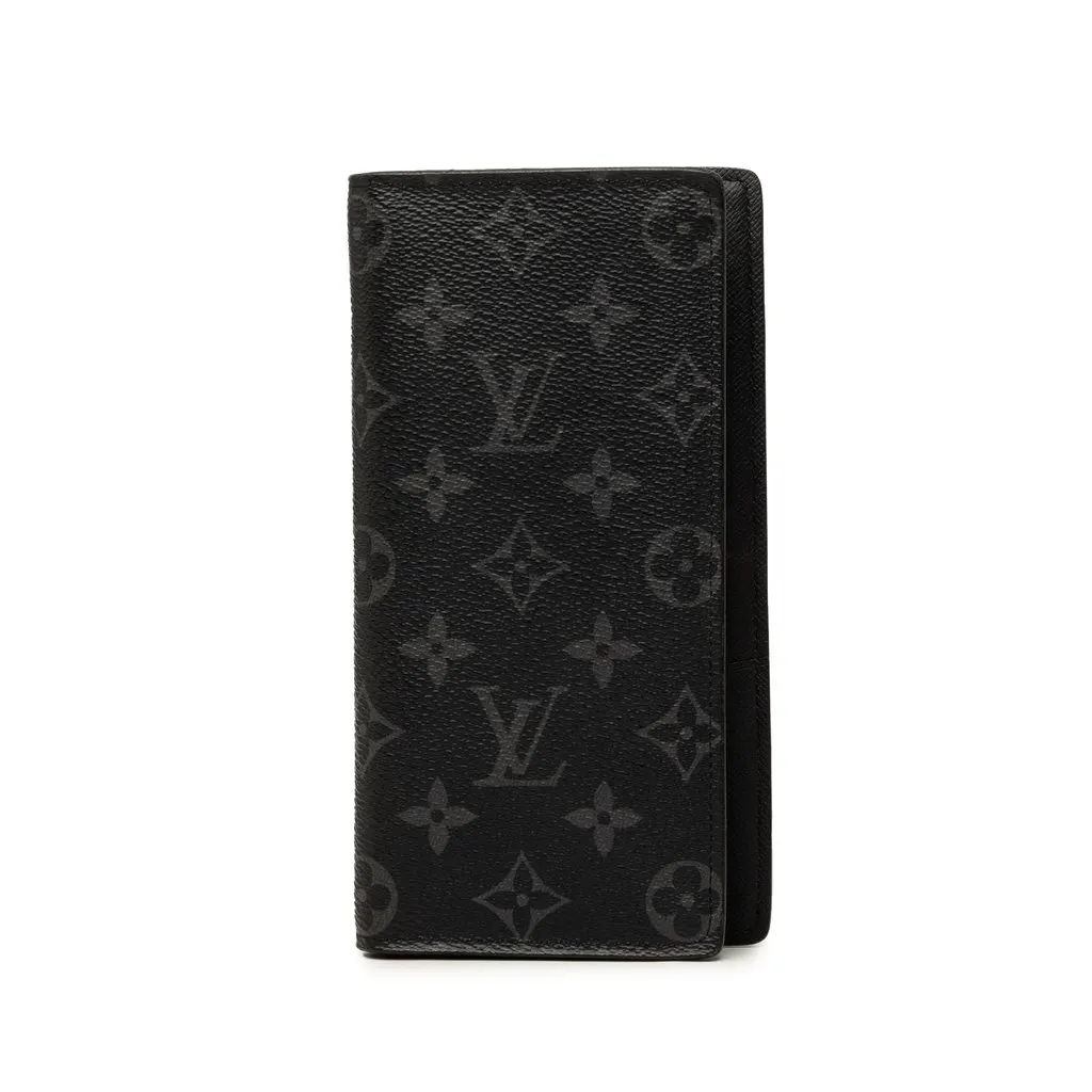 Louis Vuitton Monogram Eclipse Brazza Long Wallet Black Canvas Very good - Front View