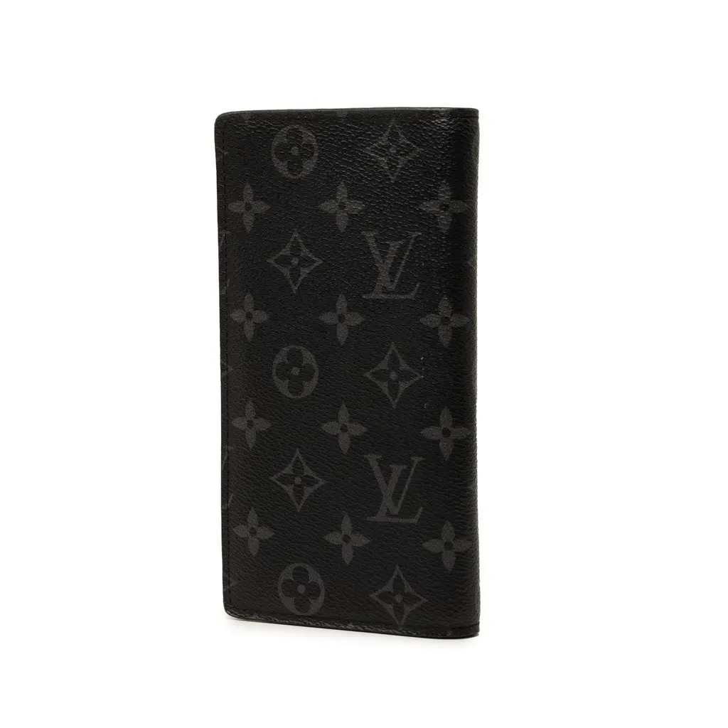 Louis Vuitton Monogram Eclipse Brazza Long Wallet Black Canvas Very good - Back View