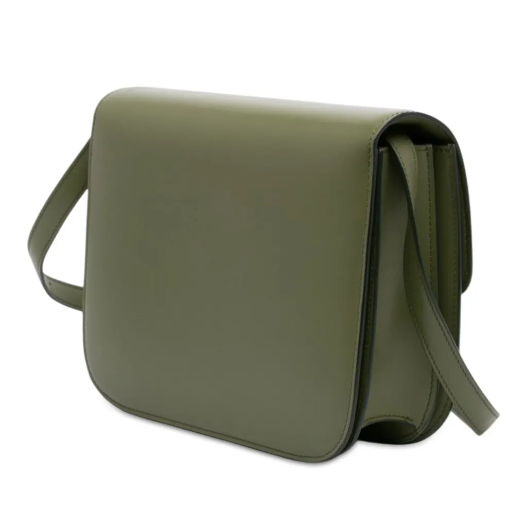 Celine Medium Calfskin Classic Box Green Leather Very good - Back View