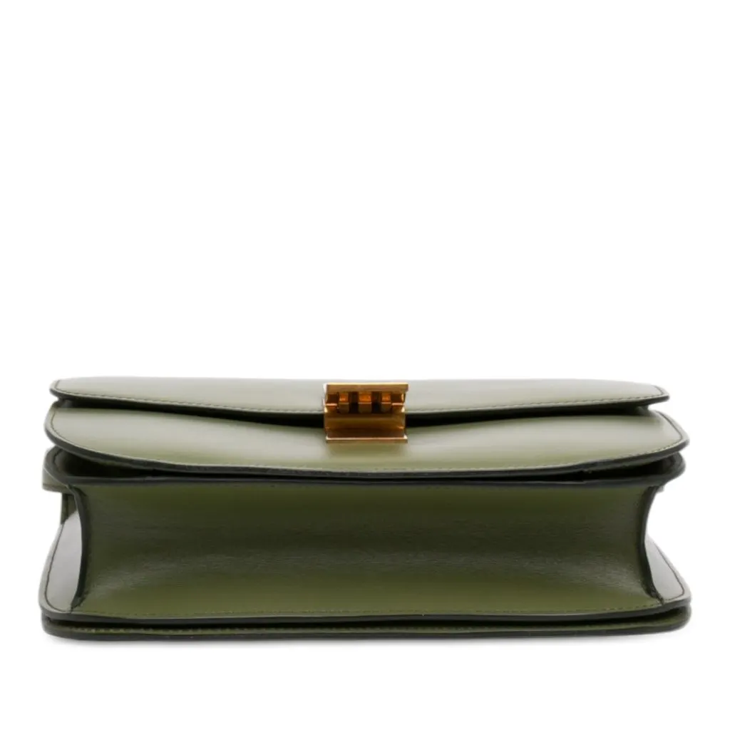 Celine Medium Calfskin Classic Box Green Leather Very good - Inside View