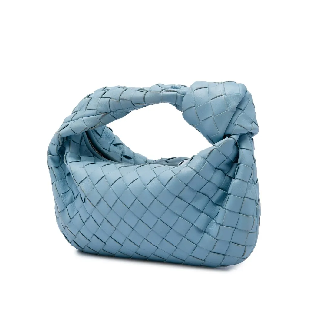 Bottega Veneta Mini Nappa Intrecciato Jodie Blue Leather Very good - Back View
