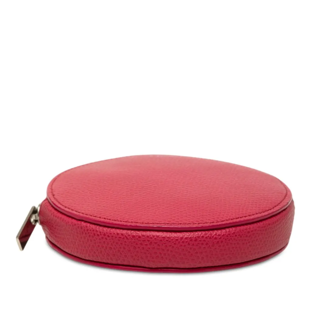 Celine Grained Calfskin Round Zip Coin Pouch Pink Leather Very good - Inside View