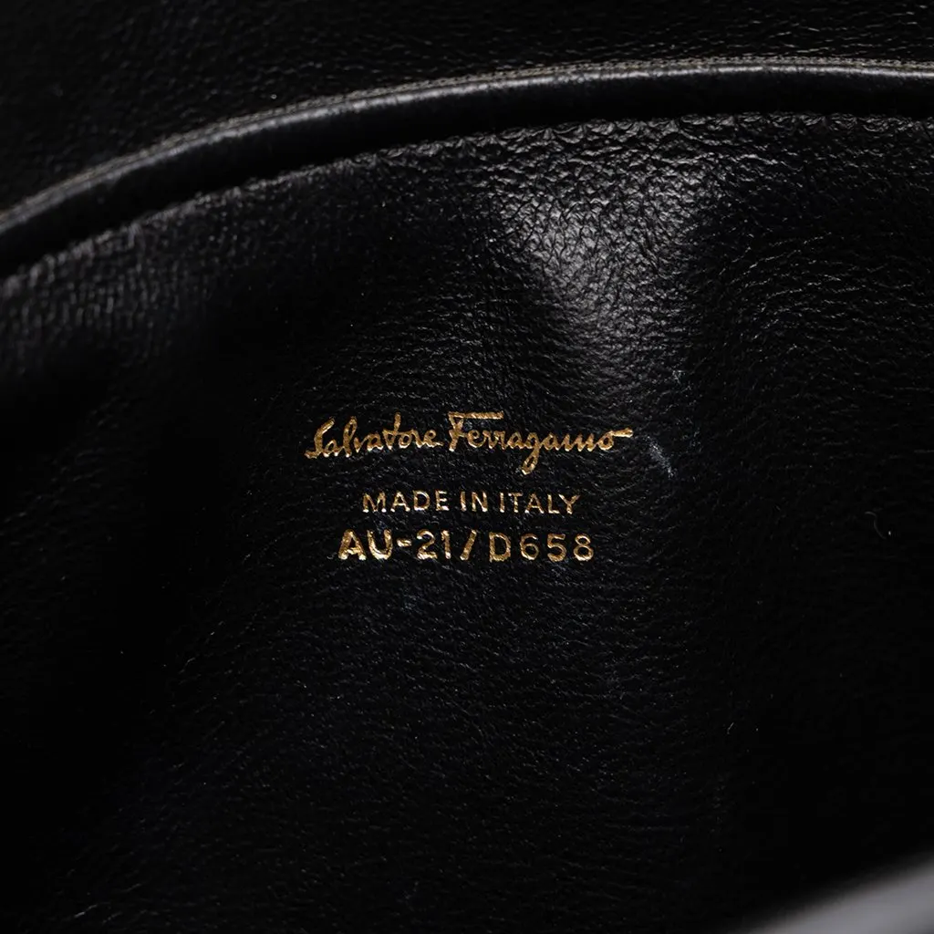Salvatore Ferragamo Leather Gancini Juliette Lock Story Handbag Black Leather Very good - Box View