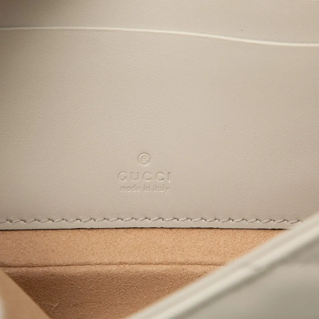 Gucci Small GG Marmont Matelasse Calfskin Shoulder Bag with Detachable Cardholder White Leather Very good - Box View