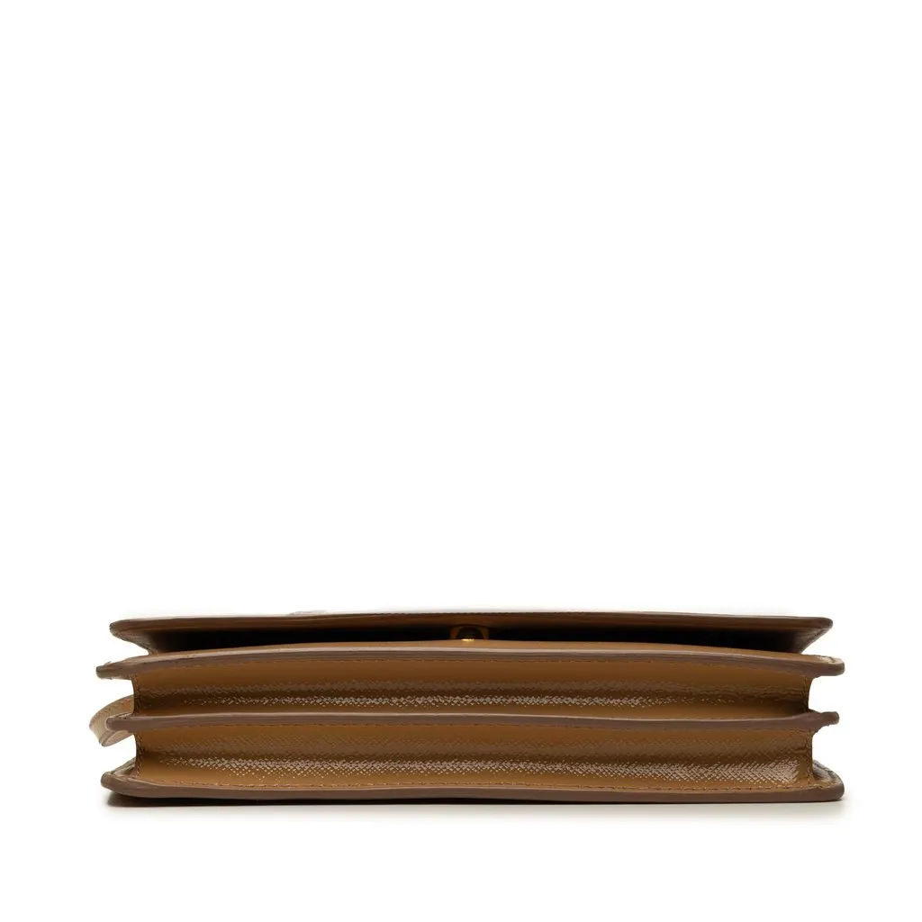 Prada Saffiano Vernice Wallet On Strap Brown Leather Good - Inside View