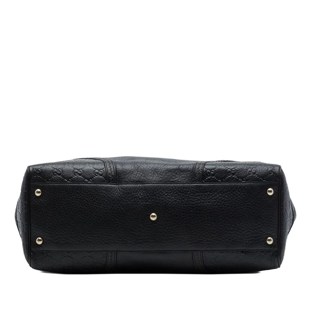 Gucci Guccissima Trimmed Calfskin Signoria Tote Black Leather Very good - Inside View