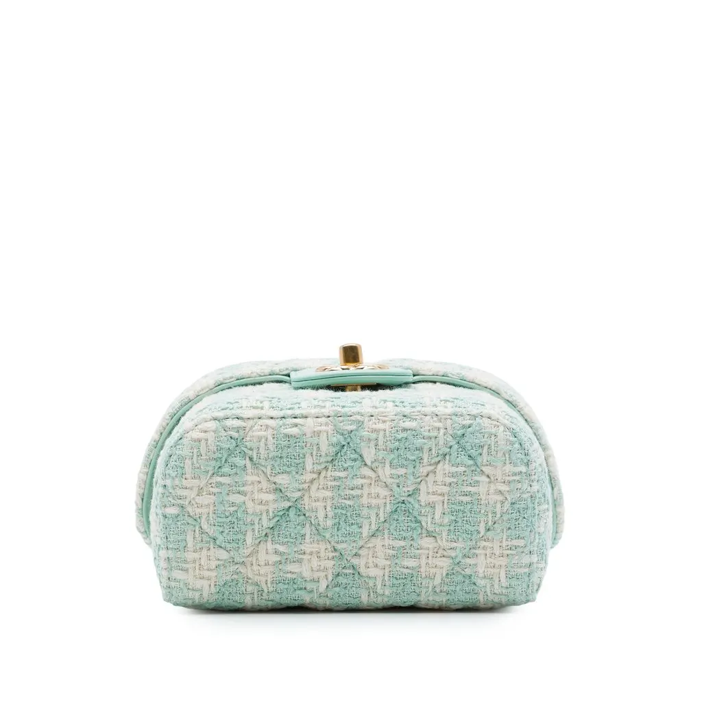 Chanel Mini Tweed Crush Top Handle Bag Green Very good - Inside View