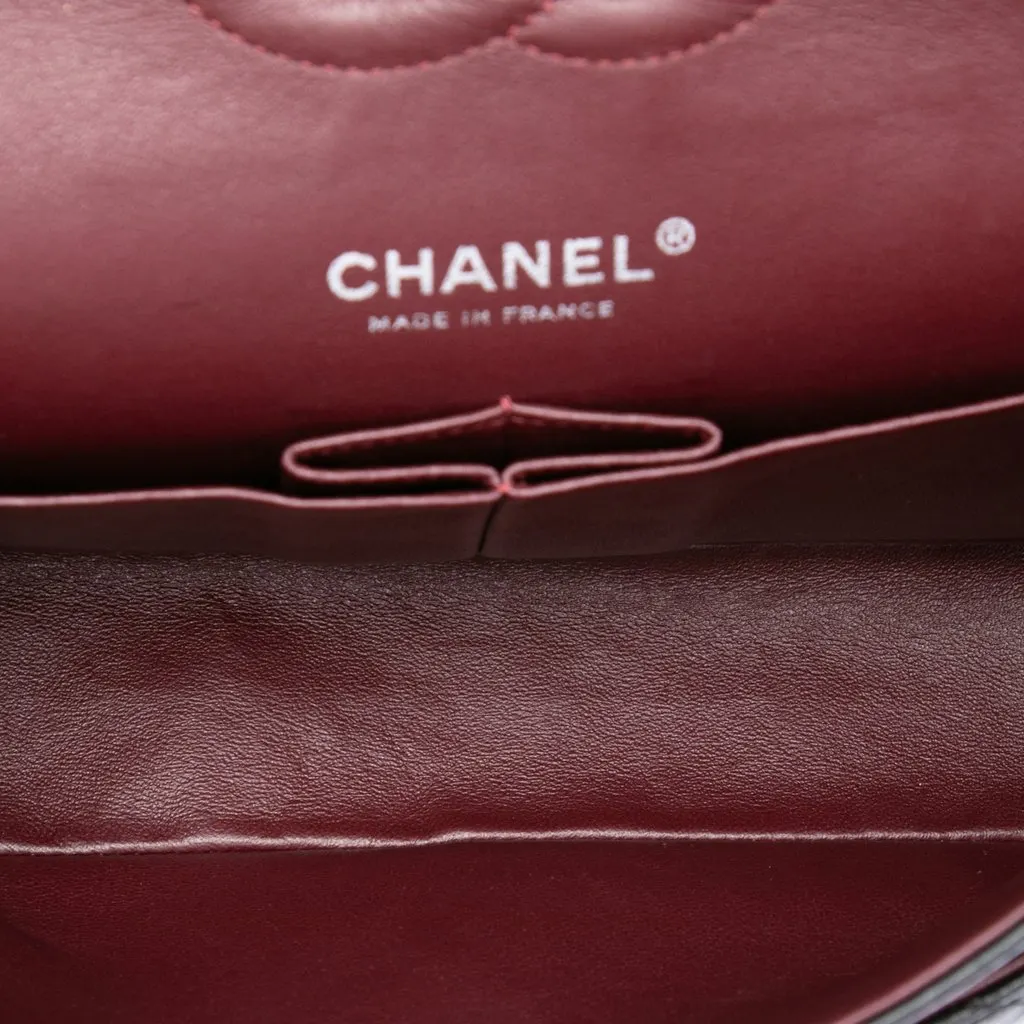 Chanel Medium Classic Lambskin Double Flap Black Leather Very good - Model View