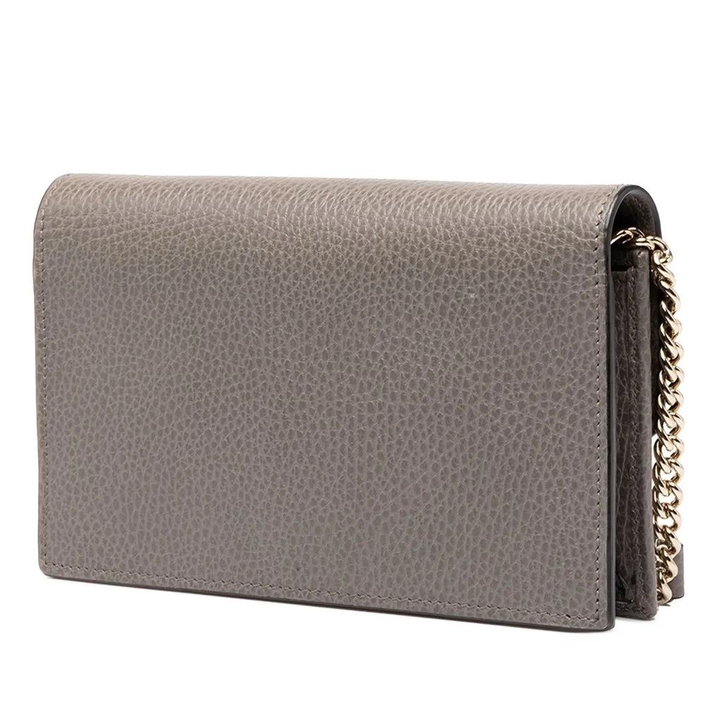 Gucci Dollar Calfskin Interlocking G Wallet on Chain MultiColor Leather Good - Back View