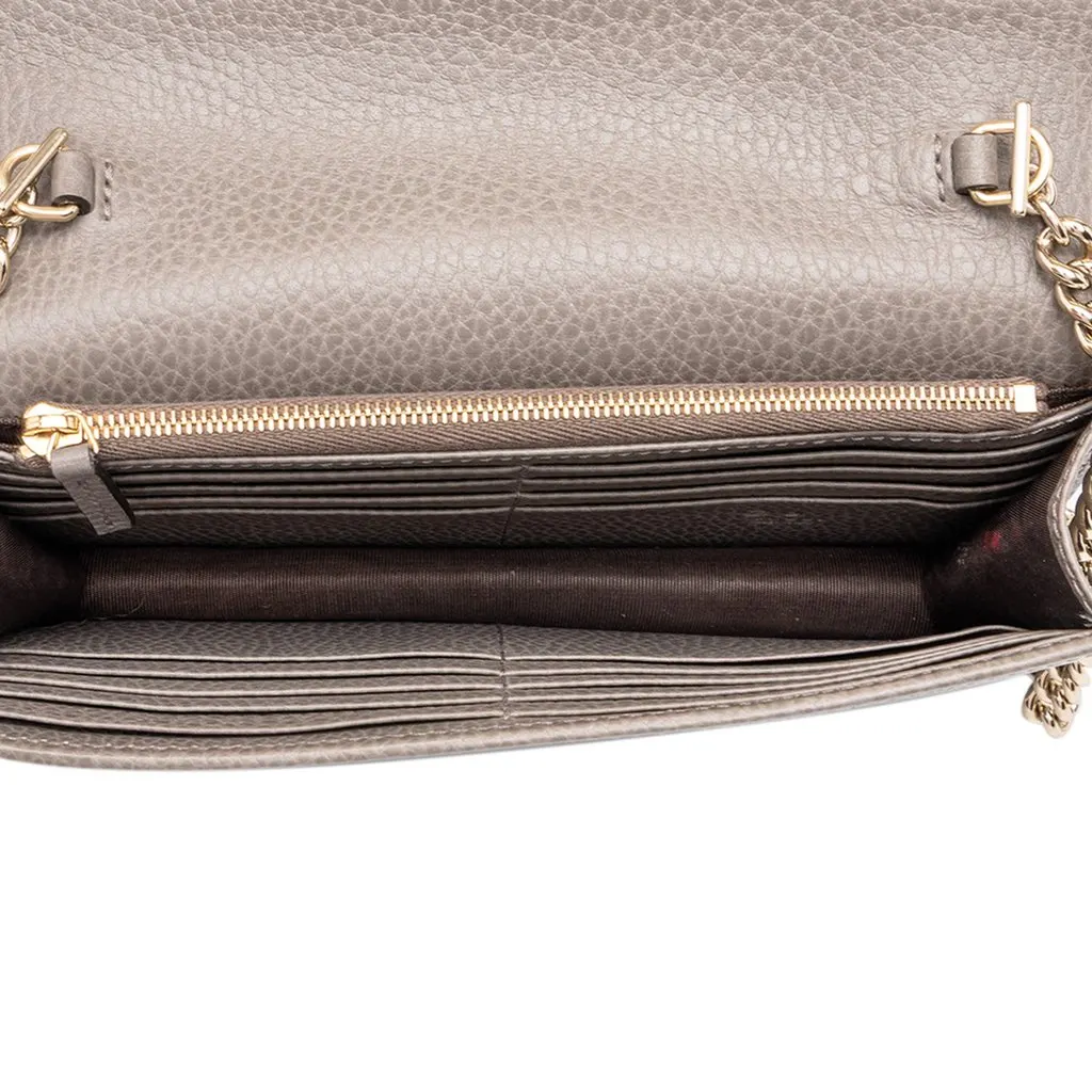 Gucci Dollar Calfskin Interlocking G Wallet on Chain MultiColor Leather Good - Model View