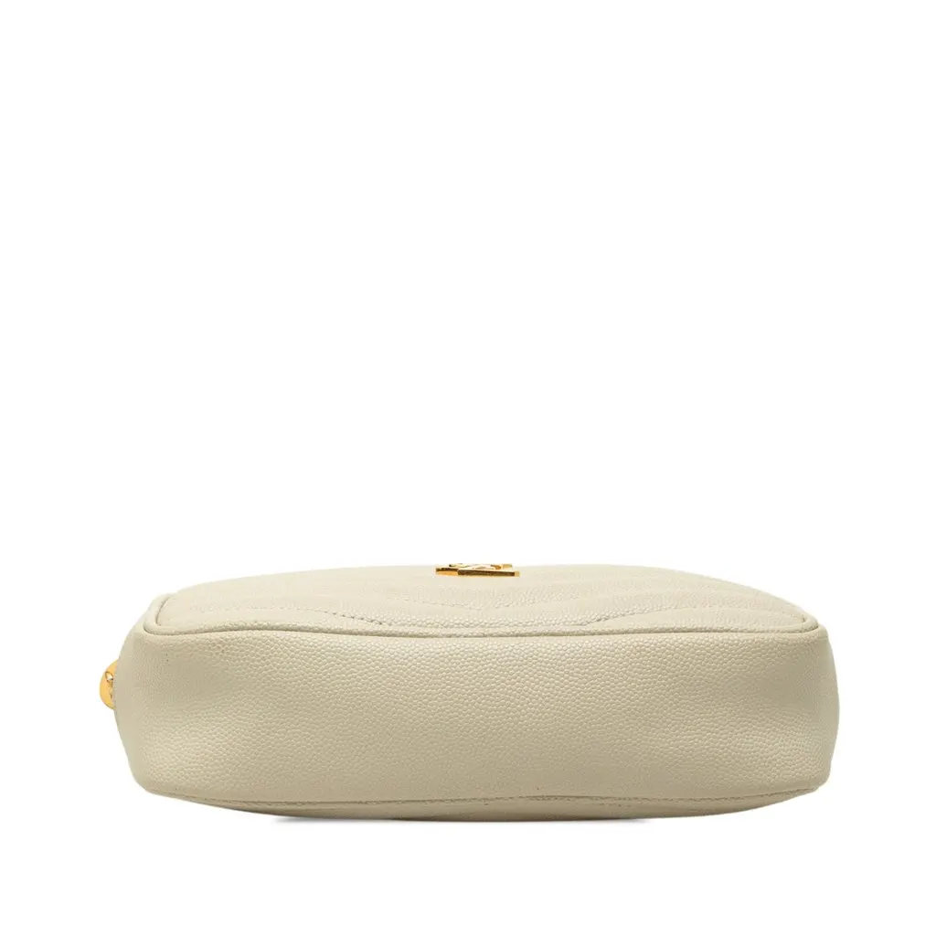 Saint Laurent Mini Grain de Poudre Monogram Lou Tassel Camera Bag White Leather Very good - Inside View