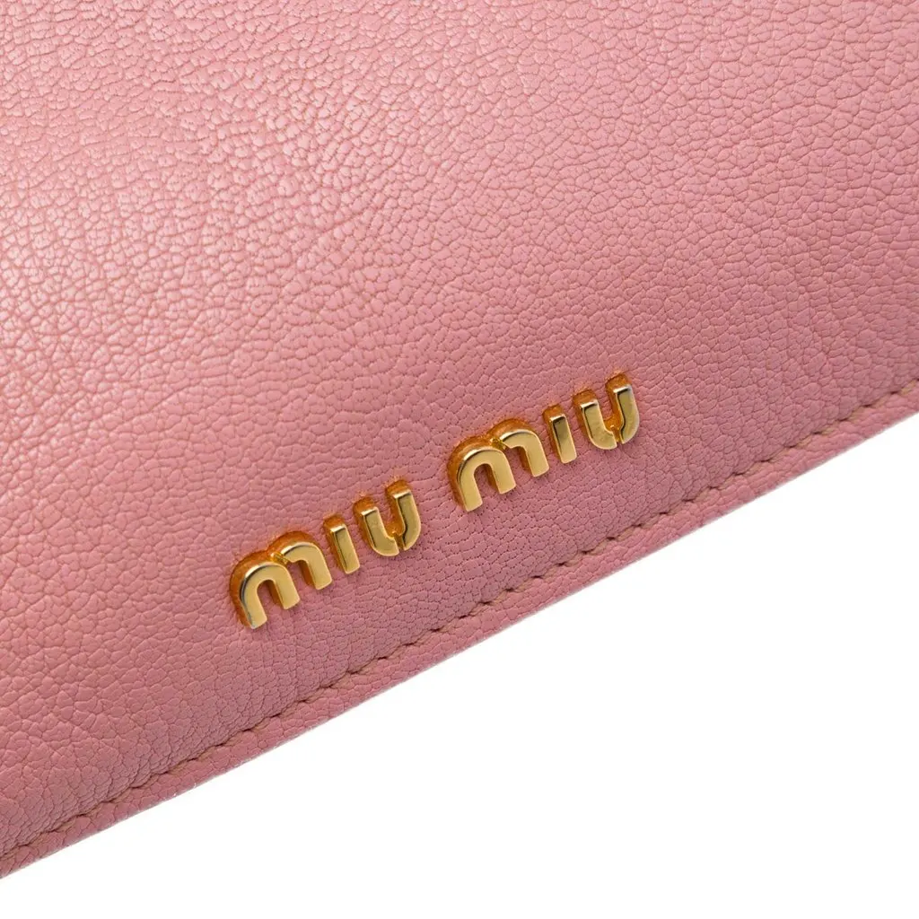 Miu Miu Goatskin Madras Satchel Pink Leather Good - Box View