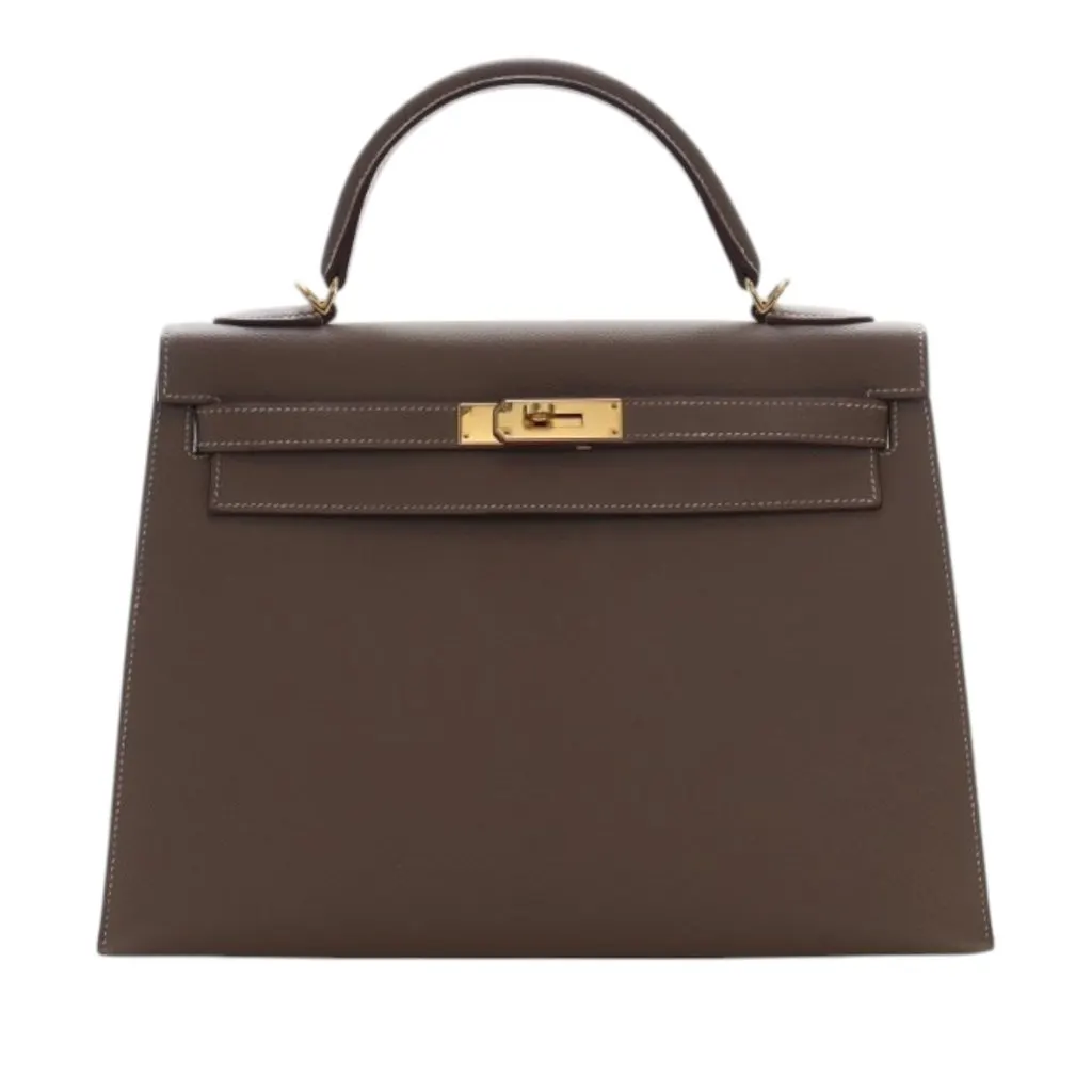 Hermès Epsom Kelly II Sellier 32 Brown Leather Very good - Front View